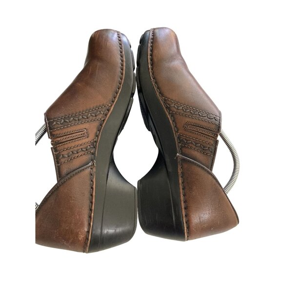 Dansko Women's Size 10 (41) Brown Leather Slip-On Comfort Clogs shoes - Picture 6 of 8